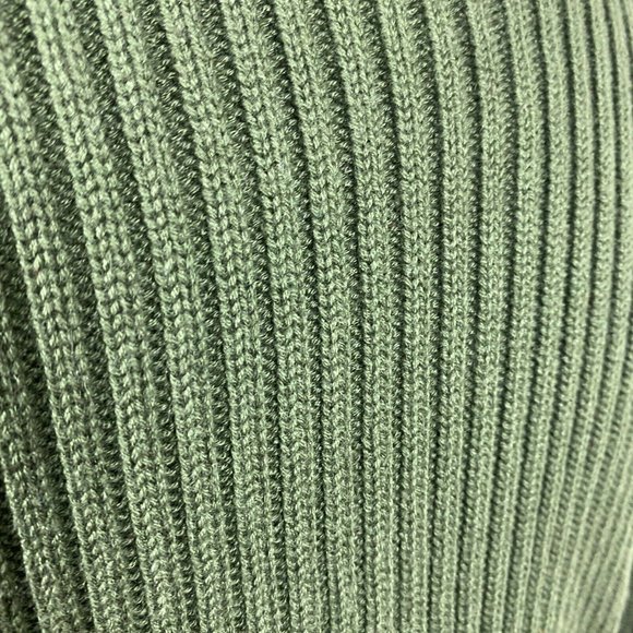 One World Sweater Jacket XL Full Zip Ribbed Knit Printed Green Long Sleeve - Picture 5 of 12